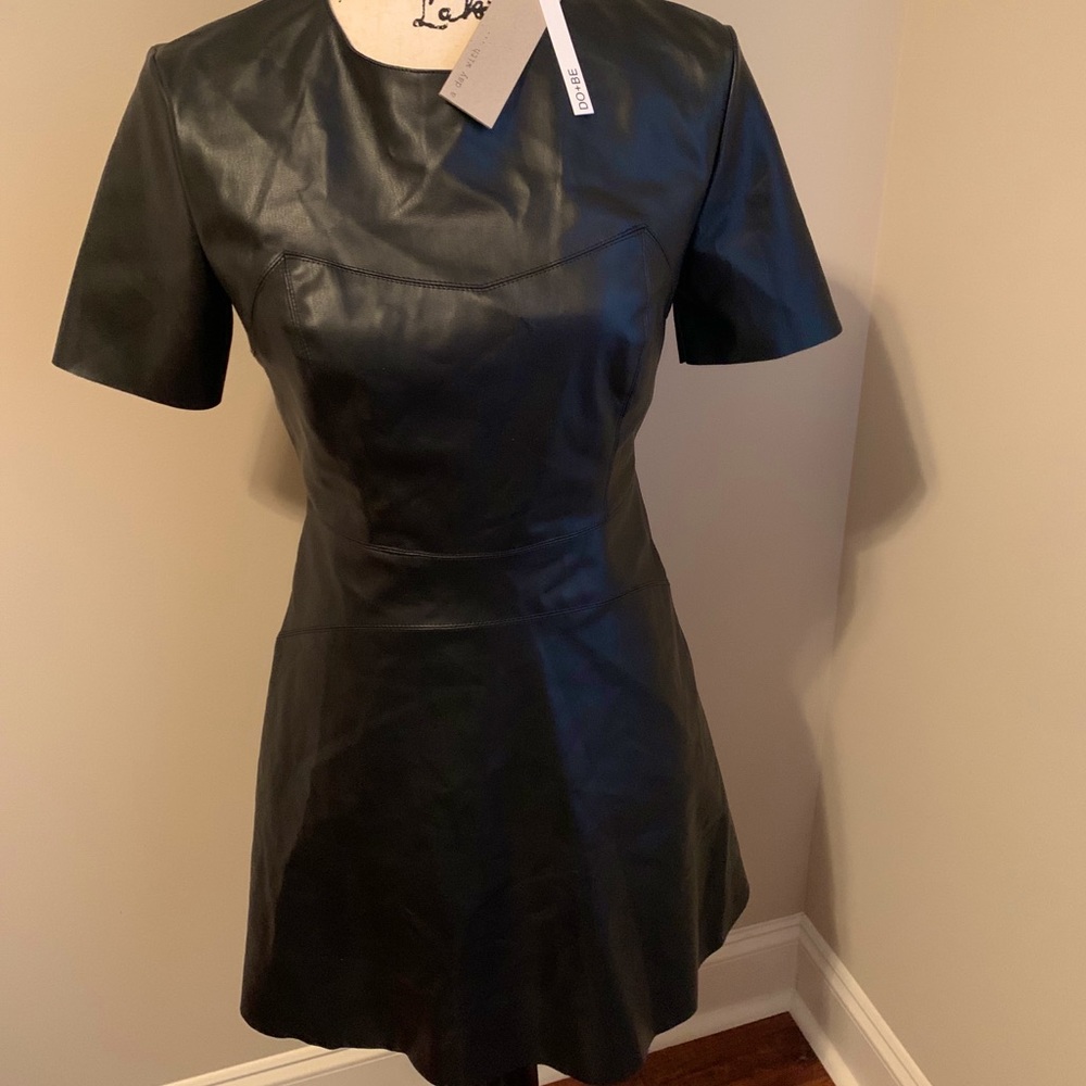 Faux leather dress